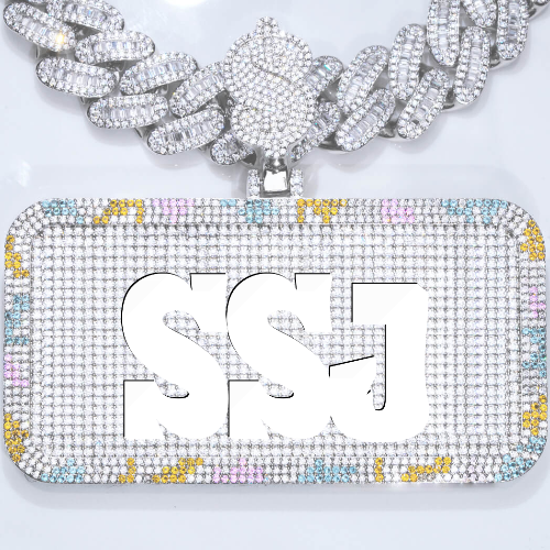 CUSTOM LETTER NECKLACE 3D COLORFUL SQUARE