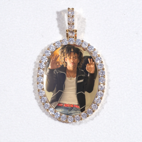 3D Oval Custom Picture Pendant