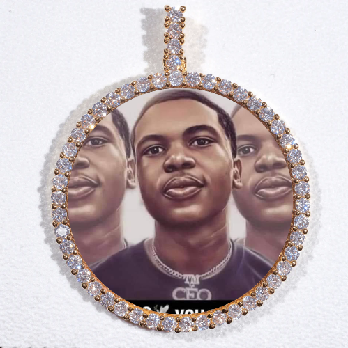 LARGE 3D CIRCLE CUSTOM PICTURE PENDANT