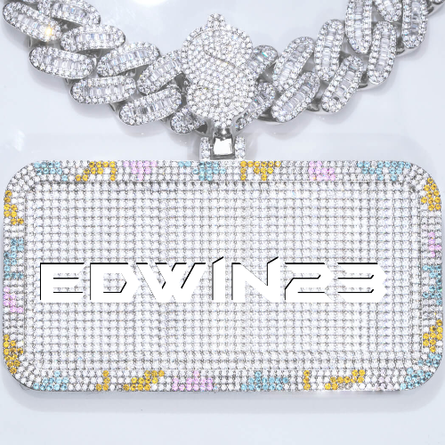 CUSTOM LETTER NECKLACE 3D COLORFUL SQUARE