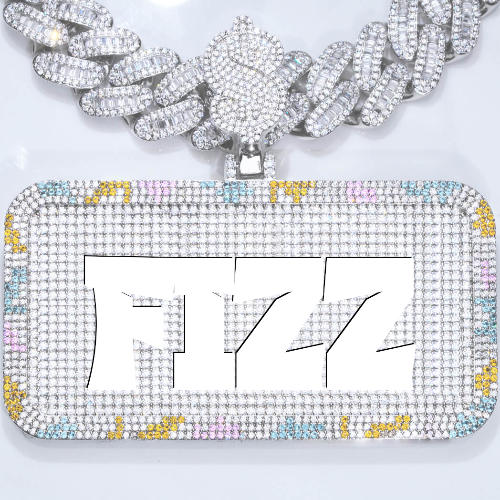CUSTOM LETTER NECKLACE 3D COLORFUL SQUARE