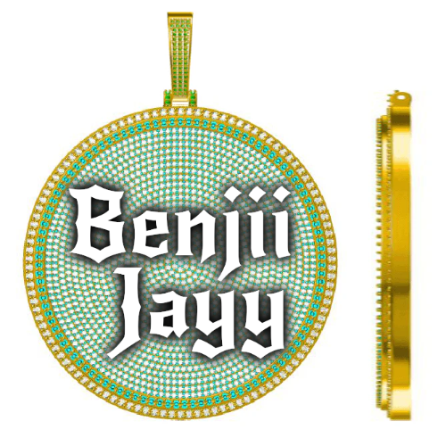 CUSTOM LETTER NECKLACE 3D BIG DISC