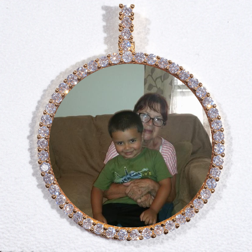 LARGE 3D CIRCLE CUSTOM PICTURE PENDANT