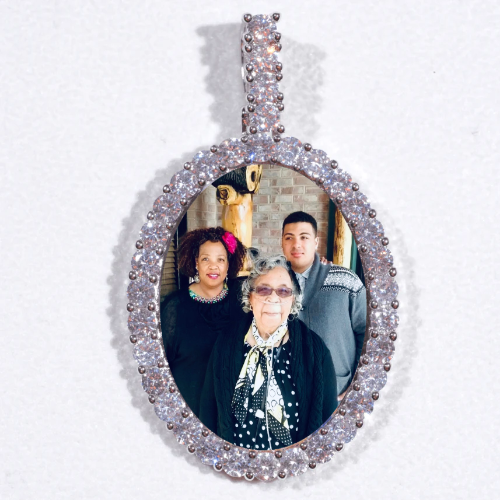 Large 3D Oval Custom Picture Pendant