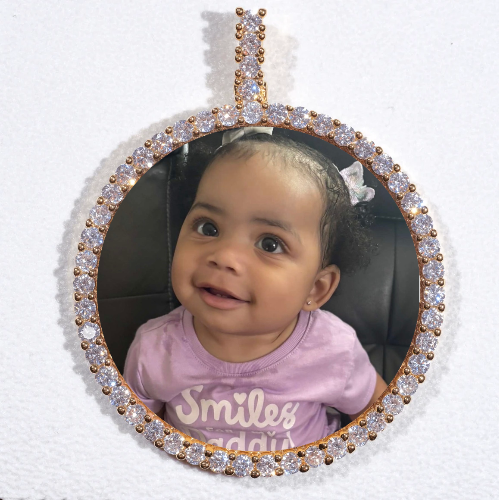 LARGE 3D CIRCLE CUSTOM PICTURE PENDANT