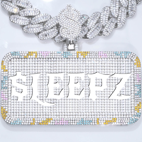 CUSTOM LETTER NECKLACE 3D COLORFUL SQUARE
