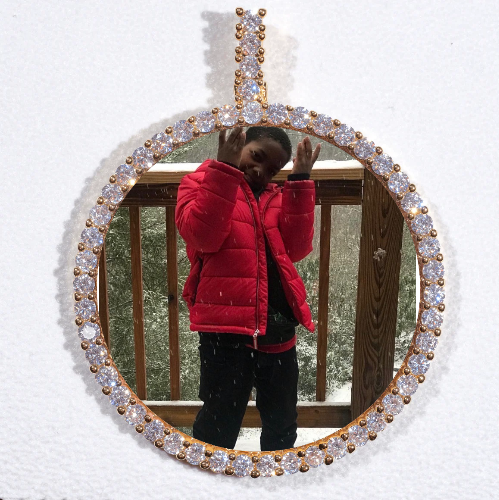 LARGE 3D CIRCLE CUSTOM PICTURE PENDANT