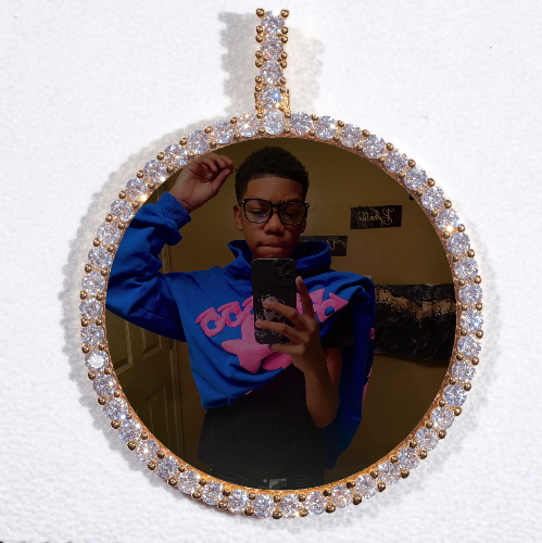 LARGE 3D CIRCLE CUSTOM PICTURE PENDANT