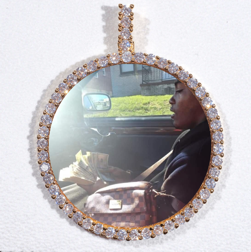 LARGE 3D CIRCLE CUSTOM PICTURE PENDANT