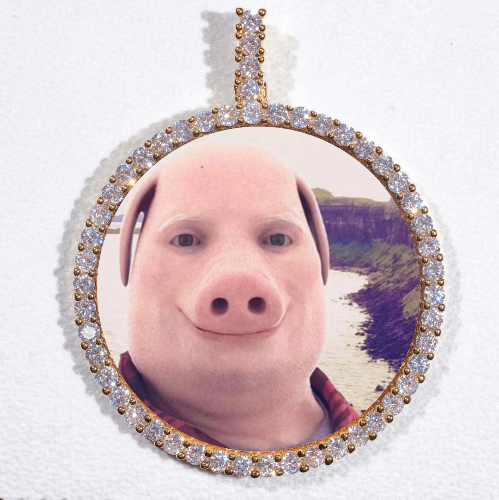 LARGE 3D CIRCLE CUSTOM PICTURE PENDANT