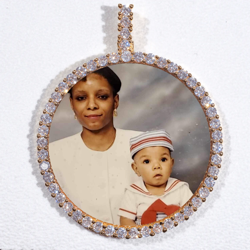 LARGE 3D CIRCLE CUSTOM PICTURE PENDANT