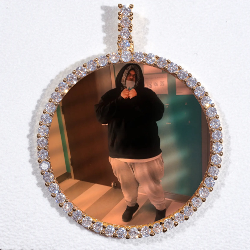 LARGE 3D CIRCLE CUSTOM PICTURE PENDANT