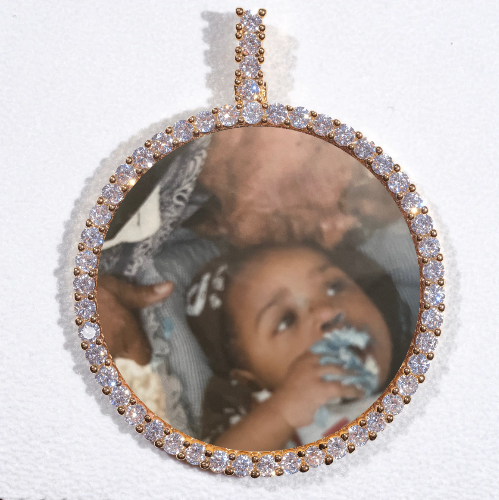 LARGE 3D CIRCLE CUSTOM PICTURE PENDANT