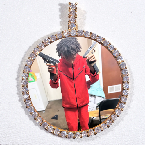 LARGE 3D CIRCLE CUSTOM PICTURE PENDANT