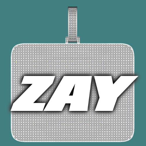 CUSTOM LETTER NECKLACE 3D BIG SQUARE