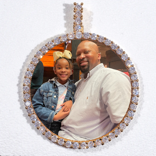 LARGE 3D CIRCLE CUSTOM PICTURE PENDANT