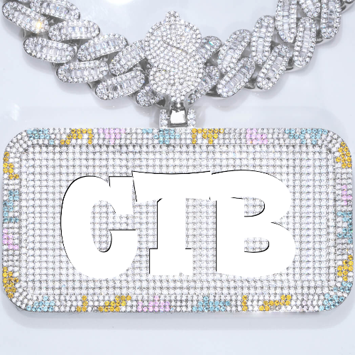 CUSTOM LETTER NECKLACE 3D COLORFUL SQUARE