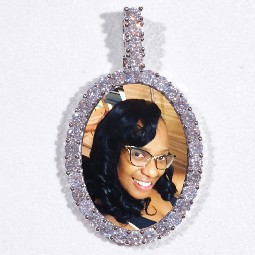 Large 3D Oval Custom Picture Pendant