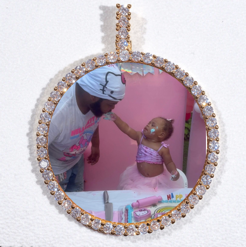 LARGE 3D CIRCLE CUSTOM PICTURE PENDANT
