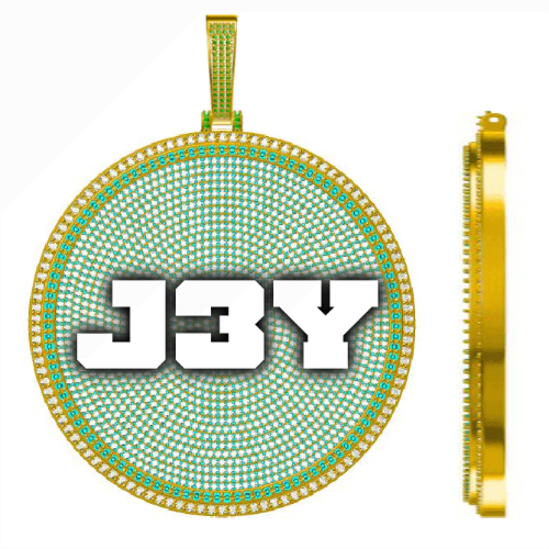 CUSTOM LETTER NECKLACE 3D BIG DISC