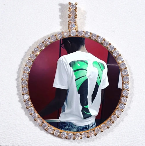 LARGE 3D CIRCLE CUSTOM PICTURE PENDANT