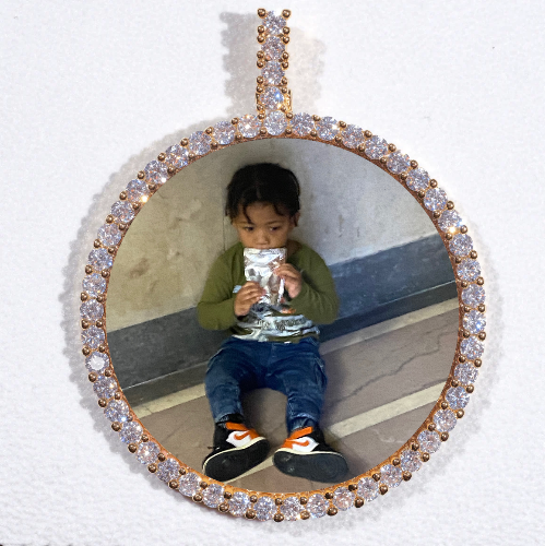 LARGE 3D CIRCLE CUSTOM PICTURE PENDANT