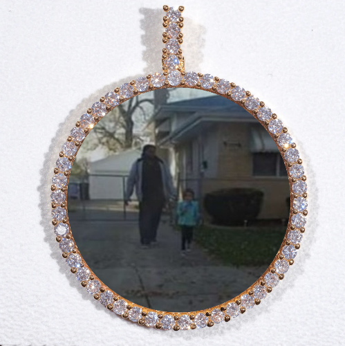LARGE 3D CIRCLE CUSTOM PICTURE PENDANT