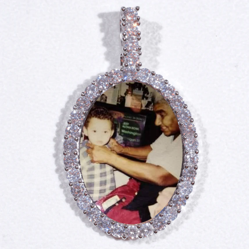 Large 3D Oval Custom Picture Pendant