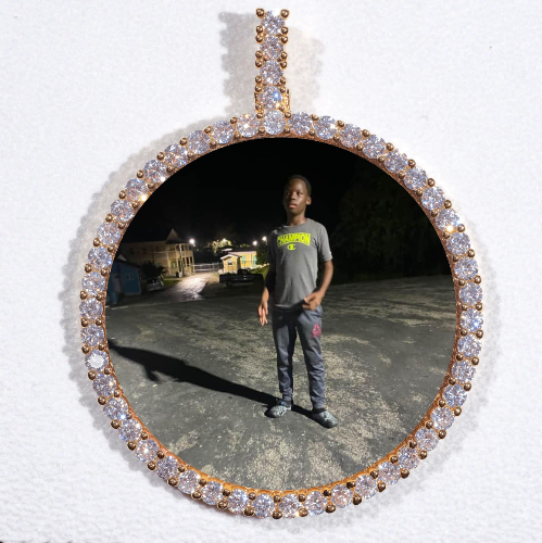 LARGE 3D CIRCLE CUSTOM PICTURE PENDANT