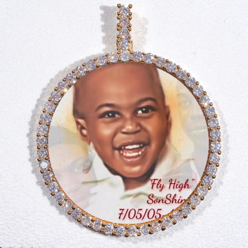 LARGE 3D CIRCLE CUSTOM PICTURE PENDANT