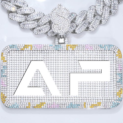 CUSTOM LETTER NECKLACE 3D COLORFUL SQUARE