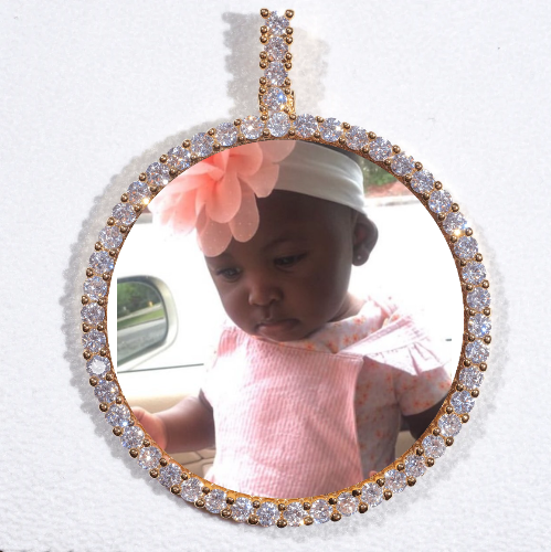 LARGE 3D CIRCLE CUSTOM PICTURE PENDANT