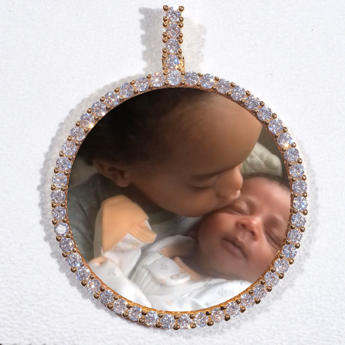 LARGE 3D CIRCLE CUSTOM PICTURE PENDANT