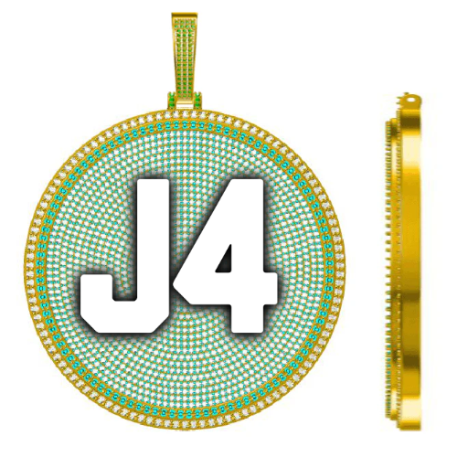 CUSTOM LETTER NECKLACE 3D BIG DISC