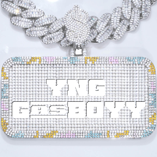 CUSTOM LETTER NECKLACE 3D COLORFUL SQUARE