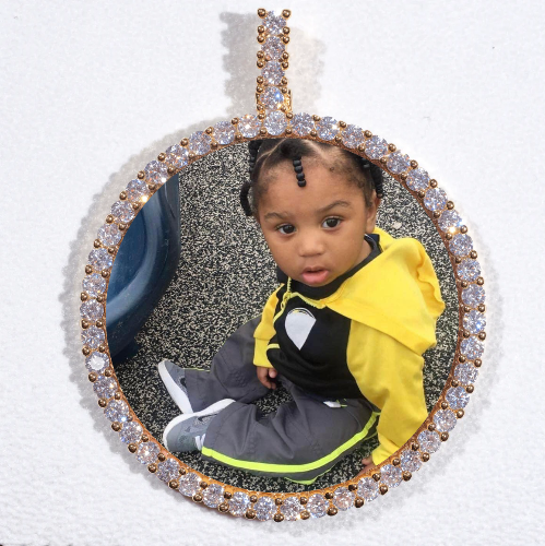 LARGE 3D CIRCLE CUSTOM PICTURE PENDANT