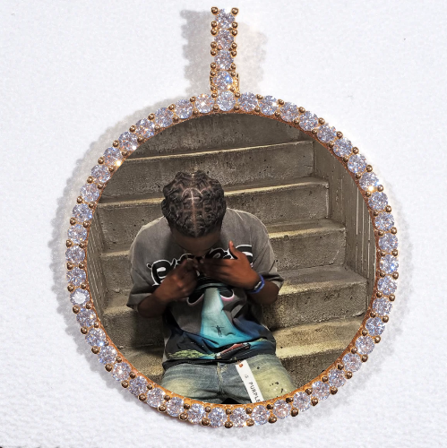 LARGE 3D CIRCLE CUSTOM PICTURE PENDANT