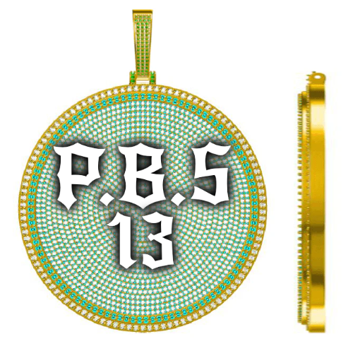 CUSTOM LETTER NECKLACE 3D BIG DISC