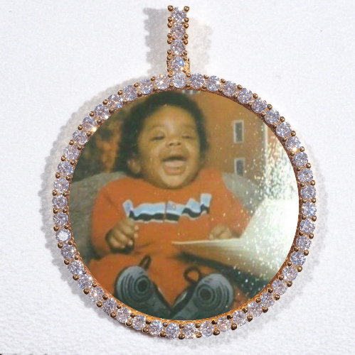 LARGE 3D CIRCLE CUSTOM PICTURE PENDANT
