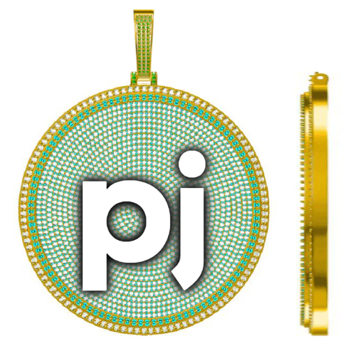 CUSTOM LETTER NECKLACE 3D BIG DISC