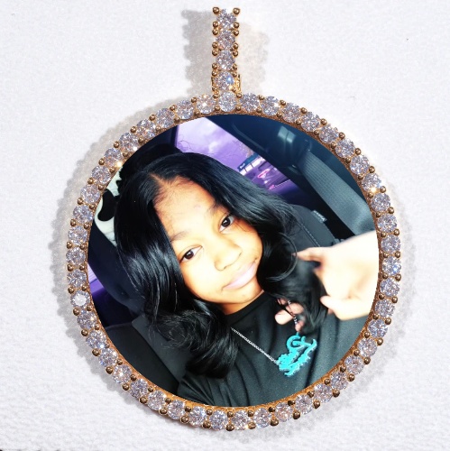 LARGE 3D CIRCLE CUSTOM PICTURE PENDANT