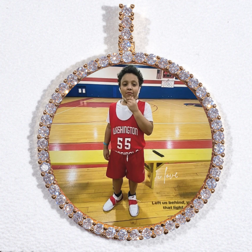 LARGE 3D CIRCLE CUSTOM PICTURE PENDANT