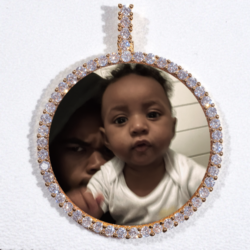 LARGE 3D CIRCLE CUSTOM PICTURE PENDANT