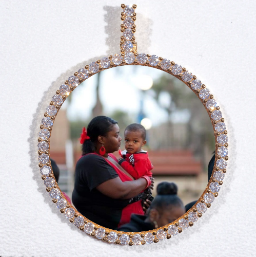 LARGE 3D CIRCLE CUSTOM PICTURE PENDANT