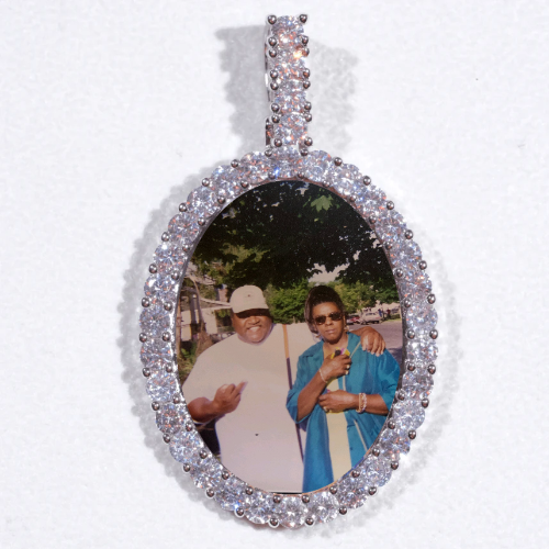Large 3D Oval Custom Picture Pendant