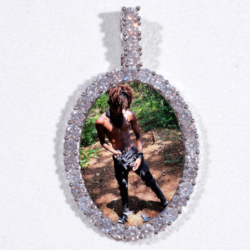 Large 3D Oval Custom Picture Pendant