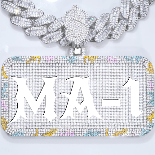 CUSTOM LETTER NECKLACE 3D COLORFUL SQUARE