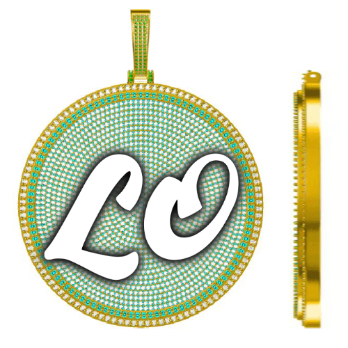 CUSTOM LETTER NECKLACE 3D BIG DISC