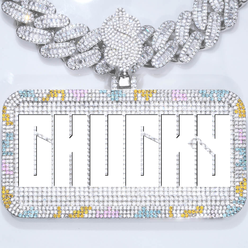 CUSTOM LETTER NECKLACE 3D COLORFUL SQUARE