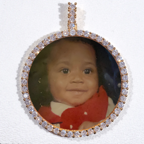 LARGE 3D CIRCLE CUSTOM PICTURE PENDANT